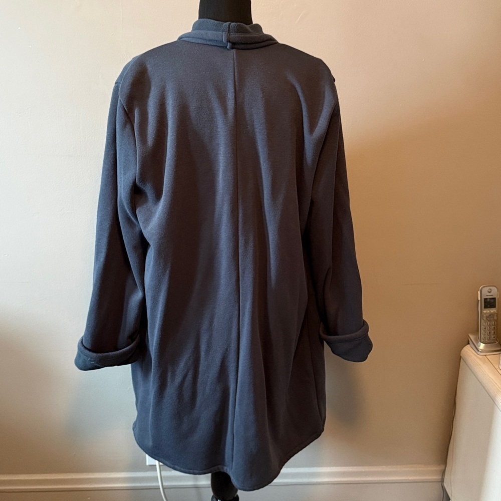 Jockey Women’s Dark Gray Fleece Lined Wrap Open Front Jacket Sz XL - Picture 5 of 8